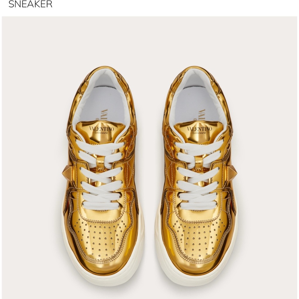 Valentino Metallic Gold Sneakers